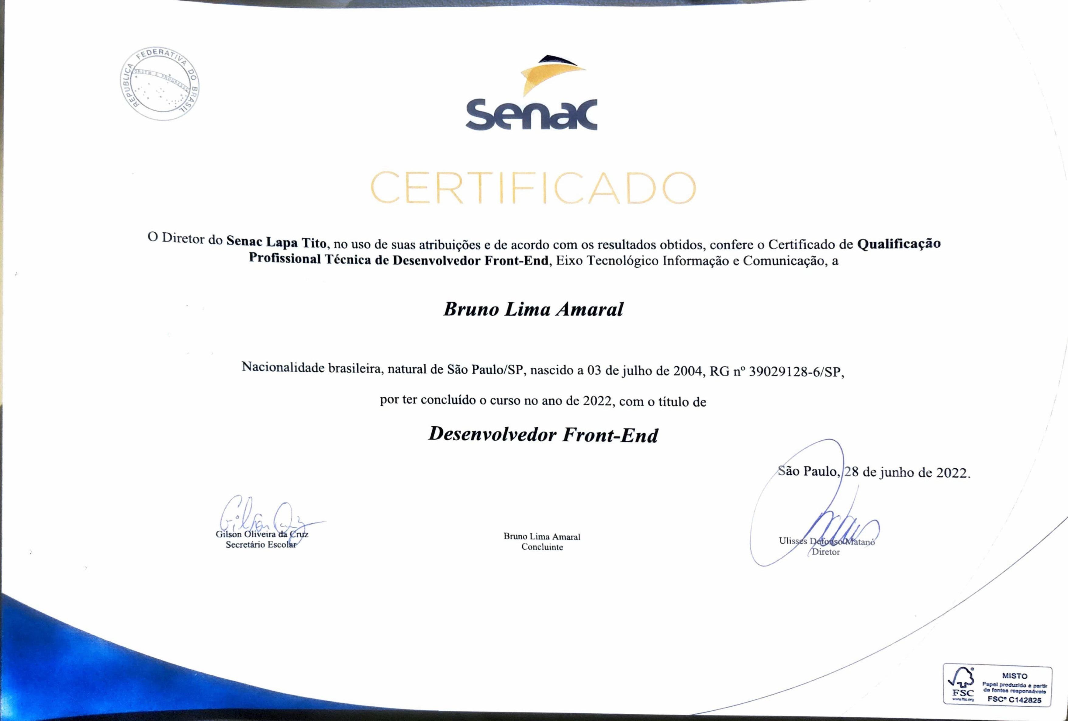 Certificado front_end